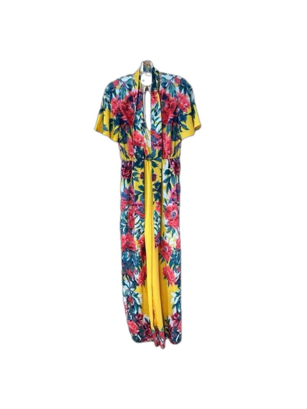 Flying Tomato Yellow Floral Jumpsuit Women's Small